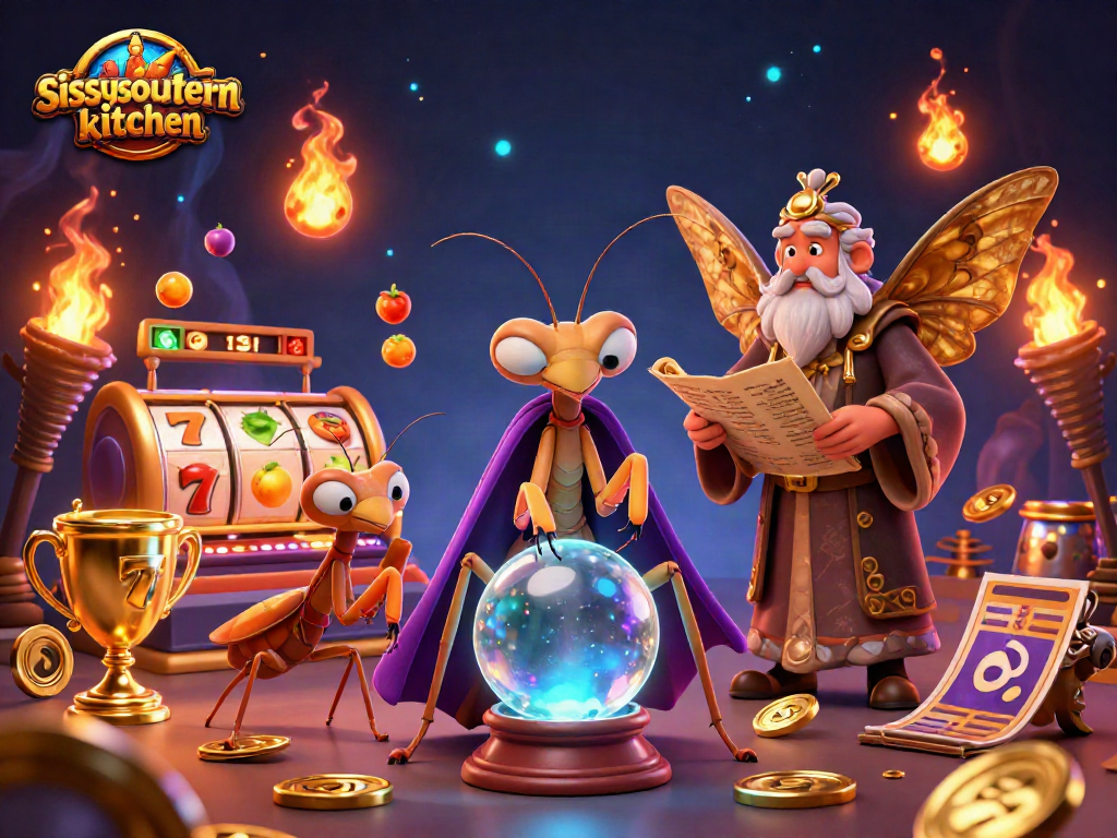 Sissy's Southern Kitchen showcases an exciting casino scene with vibrant slot reels and charming characters.